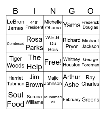 BLACK HISTORY MONTH Bingo Card