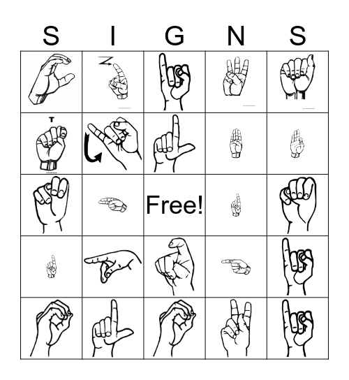 Sign the Alphabet! Bingo Card