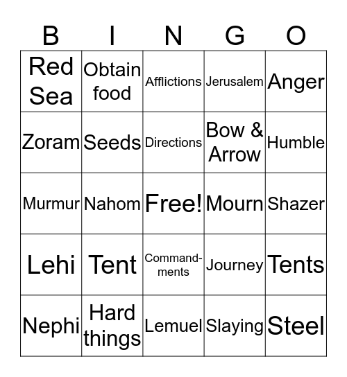 I will Prepare the Way before You Bingo Card