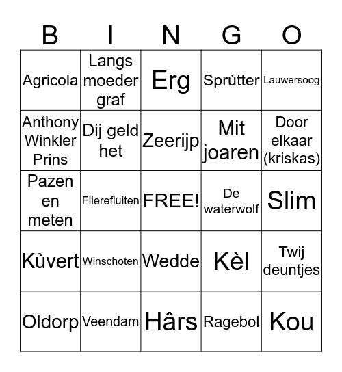 Bingo gemeentedag Bingo Card