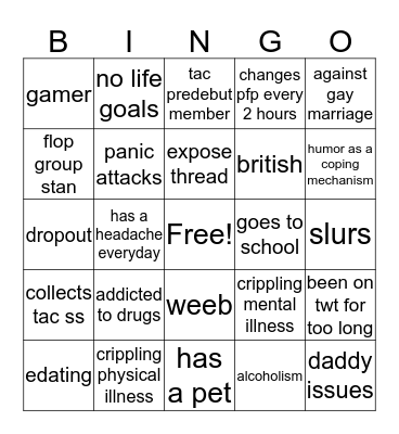 TAC BINGO Card