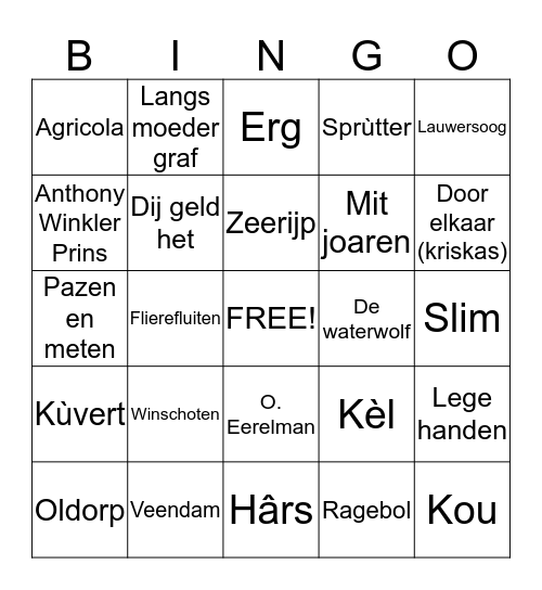 Bingo gemeentedag Bingo Card