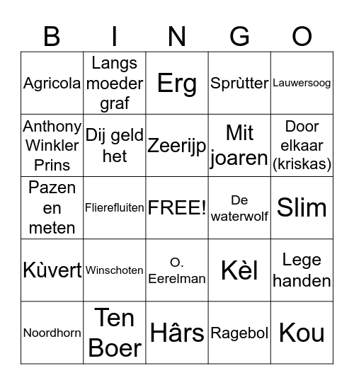 Bingo gemeentedag Bingo Card