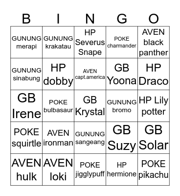 JISUNGGGGGGG Bingo Card