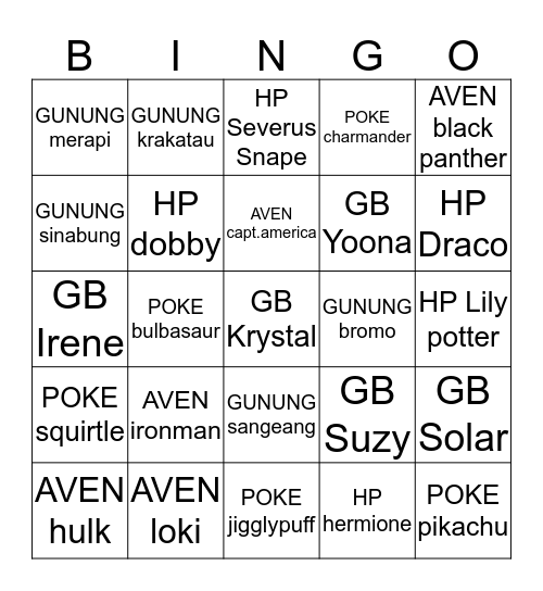 JISUNGGGGGGG Bingo Card