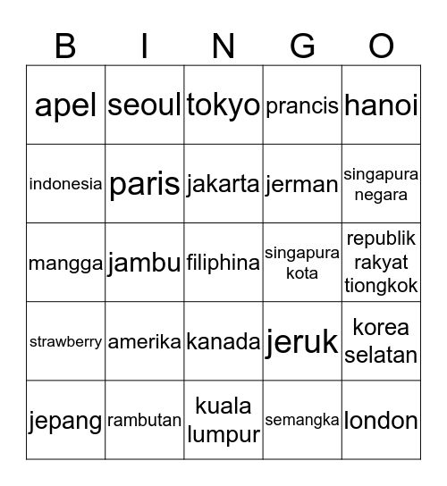 RYUJIN Bingo Card