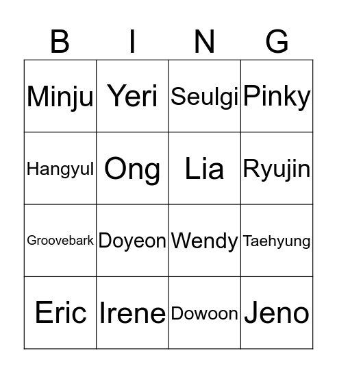 s_eungwans Bingo Card