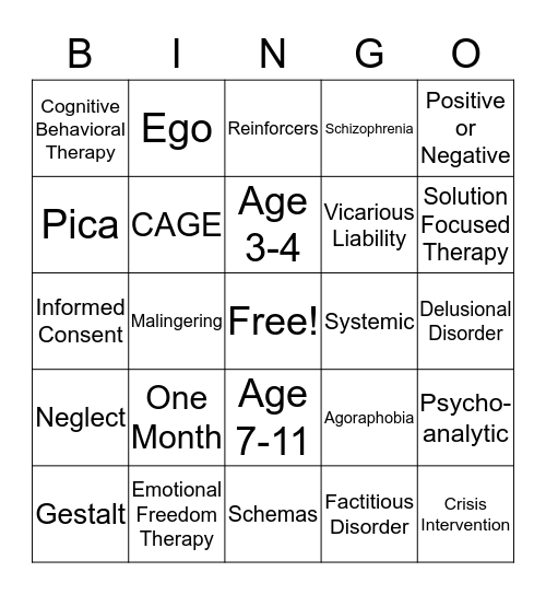 Social Worker Exam Prep Bingo Card