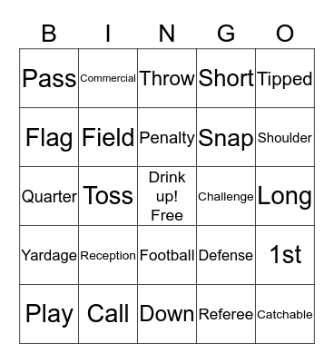 Super Bowl 2020 Bingo Card