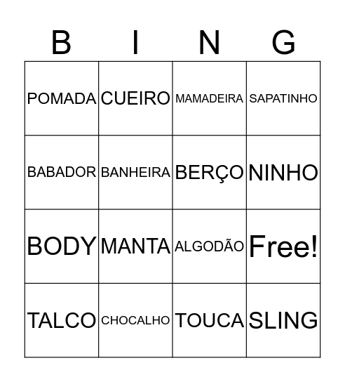 CHÁ DO LEONARDO Bingo Card