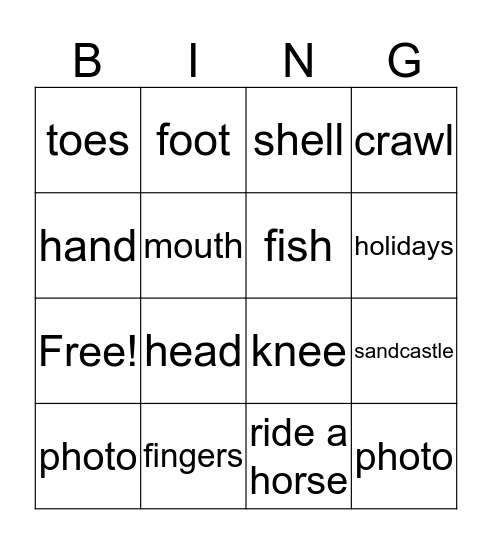 Holiday Bingo Card