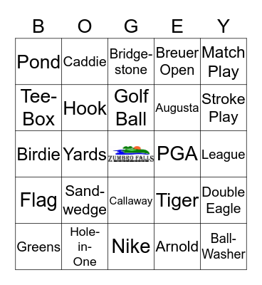 Zumbro Falls Golf Bingo Card
