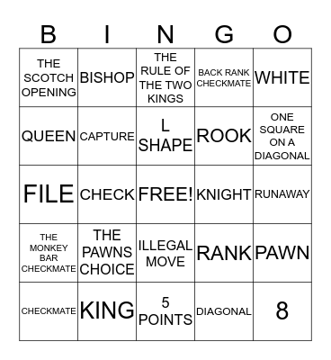 CHESS BINGO! Bingo Card