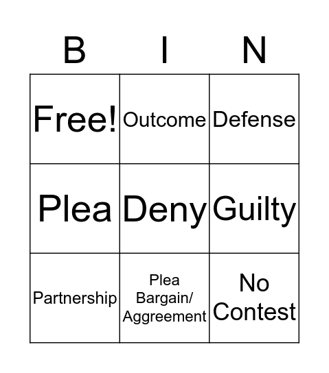 Module 8 Bingo Card