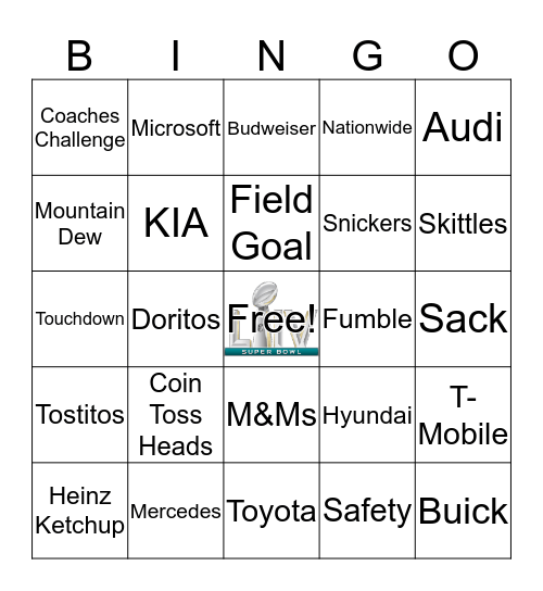 SUPER BOWL BINGO Card