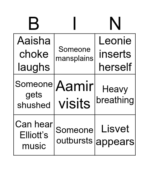 Library bingo Card