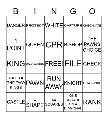 1ST GRADE CHESS BINGO Card
