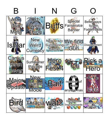 FEH Channel Bingo Card