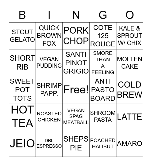 BARROW Bingo Card