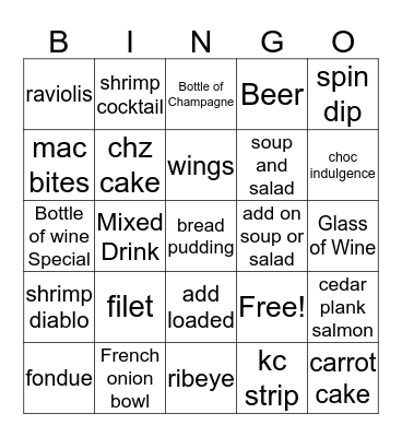 A TEAM Bingo Card