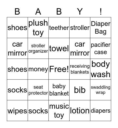 Gift Bingo Card