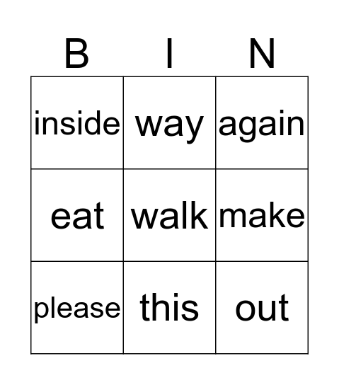 Purple Words Bingo Card
