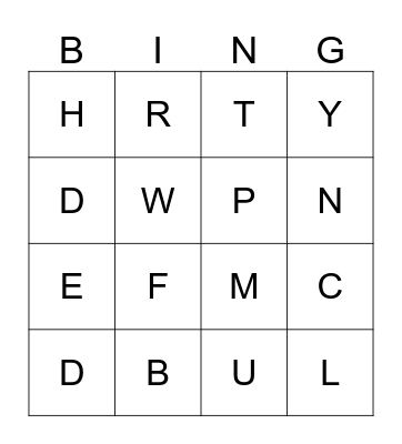 Hop on Pop Bingo Card