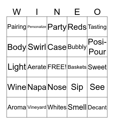 WINE - O! Bingo Card