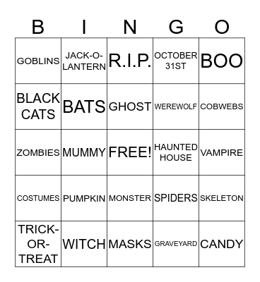 HALLOWEEN BINGO Card
