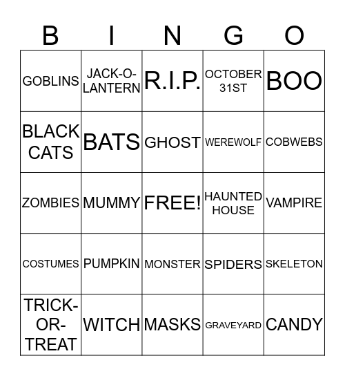 HALLOWEEN BINGO Card
