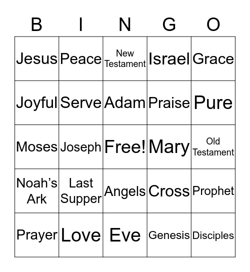 Church Bingo Card