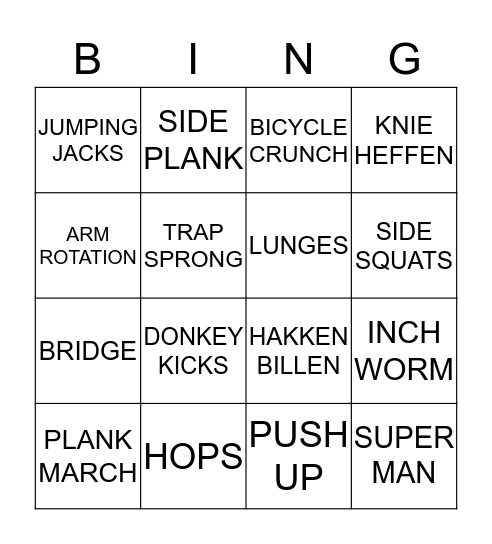 VWDB BOOTCAMP BINGO Card