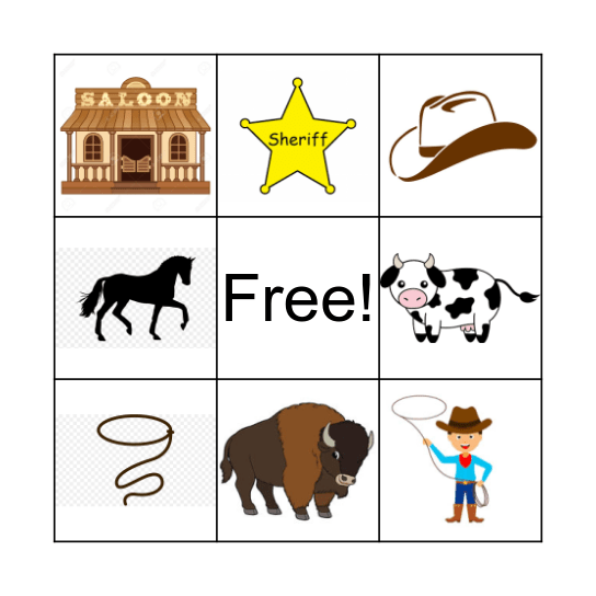 Cowboy Bingo Card