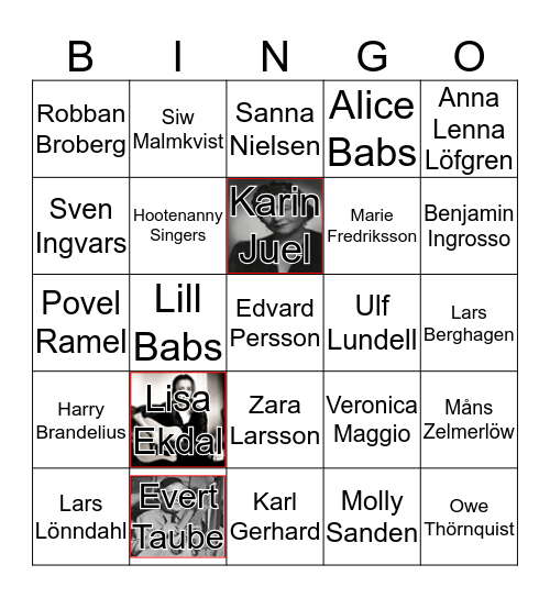 Musik Bingo 3 Bingo Card