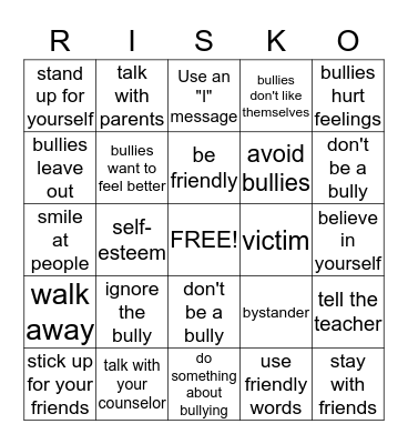 RISKO Bingo Card