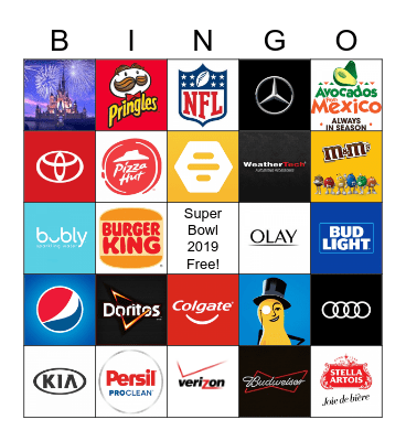 Super Bowl 2020 Bingo Card