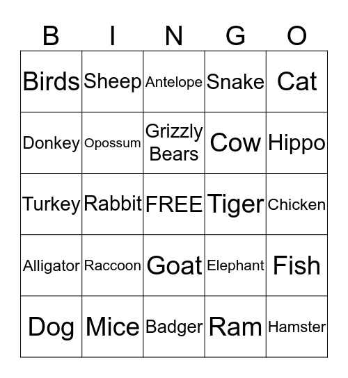 Presidential Pets Bingo Card