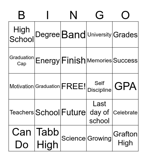 Melissa & Molly Graduation Bingo Card