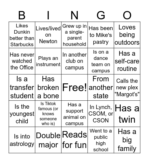 Get-to-know-you Bingo!! Bingo Card