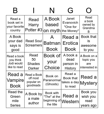 Brandi's Reading Bingo Card