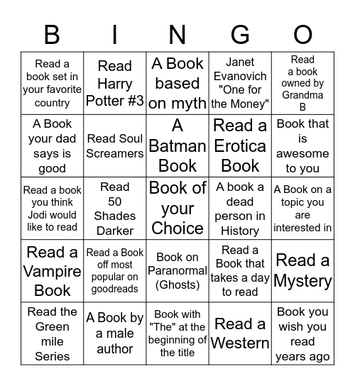 Brandi's Reading Bingo Card