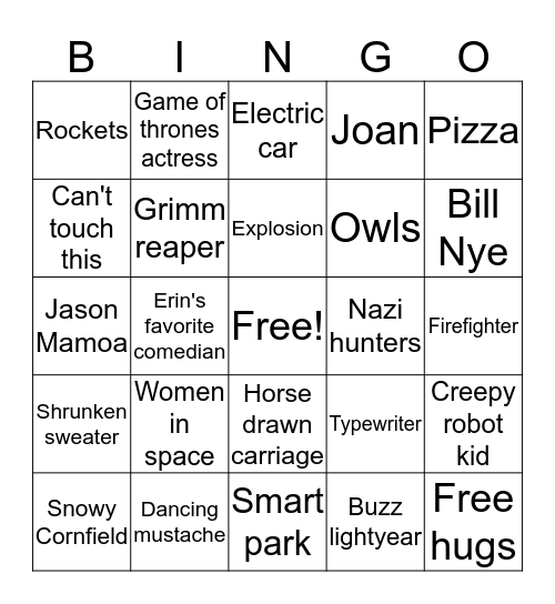 Super Bowl 2020 Bingo Card