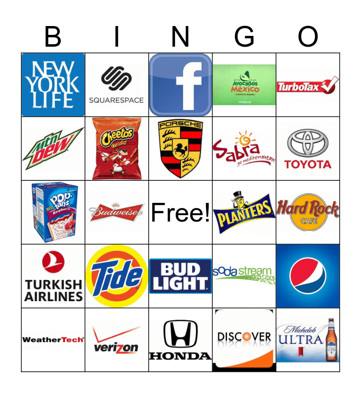 Super Bowl 54 Bingo Card