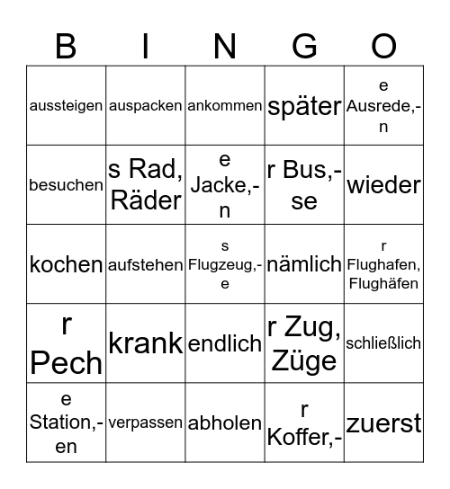 Maria, das Au-pair-Mädchen Bingo Card