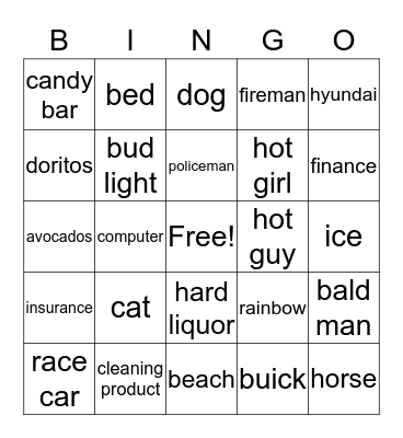 Superbowl Bingo Card