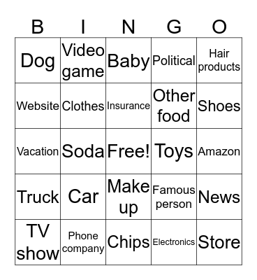 Commercial bingo Card