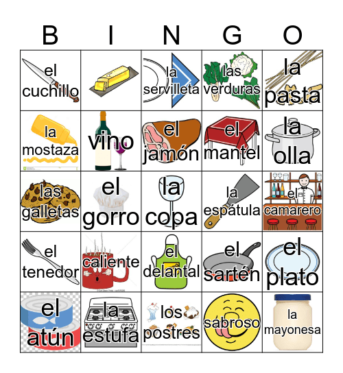 En el restaurante  Bingo Card