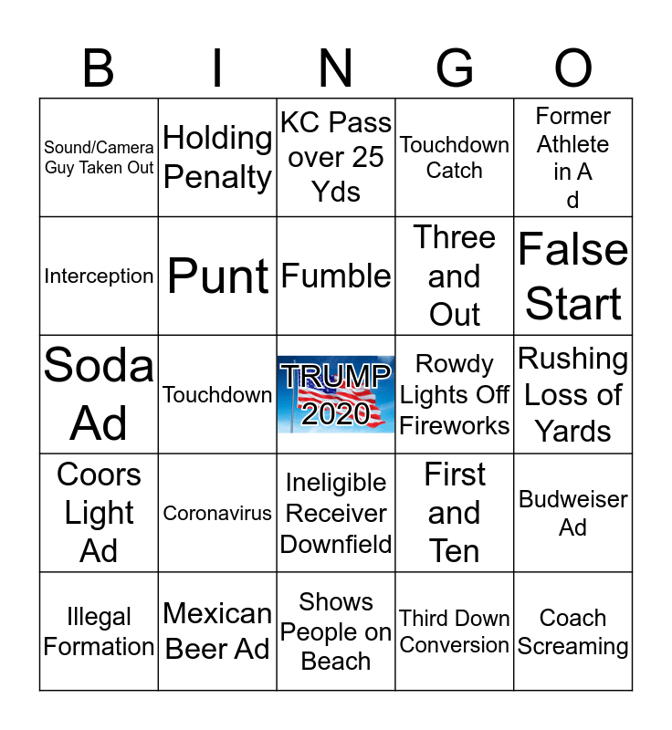 Roufs Super Bowl LIV Bingo Card