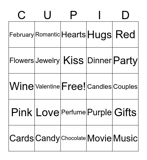 Valentine's Day Bingo Card