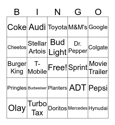 Commercial Bingo Card